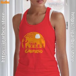 garfield halloween group shot nighttime spooky silhouette tank top red with women