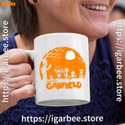 garfield halloween group shot nighttime spooky silhouette white coffee mug 11oz