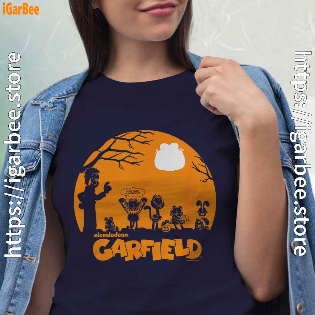 garfield halloween group shot nighttime spooky silhouette women navy shirts garfield halloween group shot nighttime spooky silhouette women navy shirts
