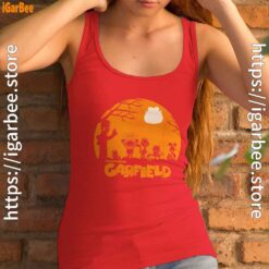 garfield halloween group shot nighttime spooky silhouette women tank top red female