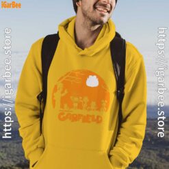 garfield halloween group shot nighttime spooky silhouette yellow men hoodie