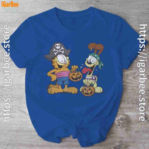 garfield halloween odie pirates blue shirt