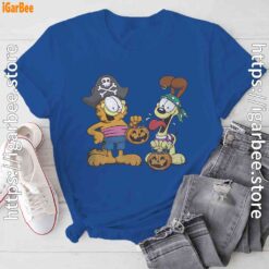 garfield halloween odie pirates blue tee shirt