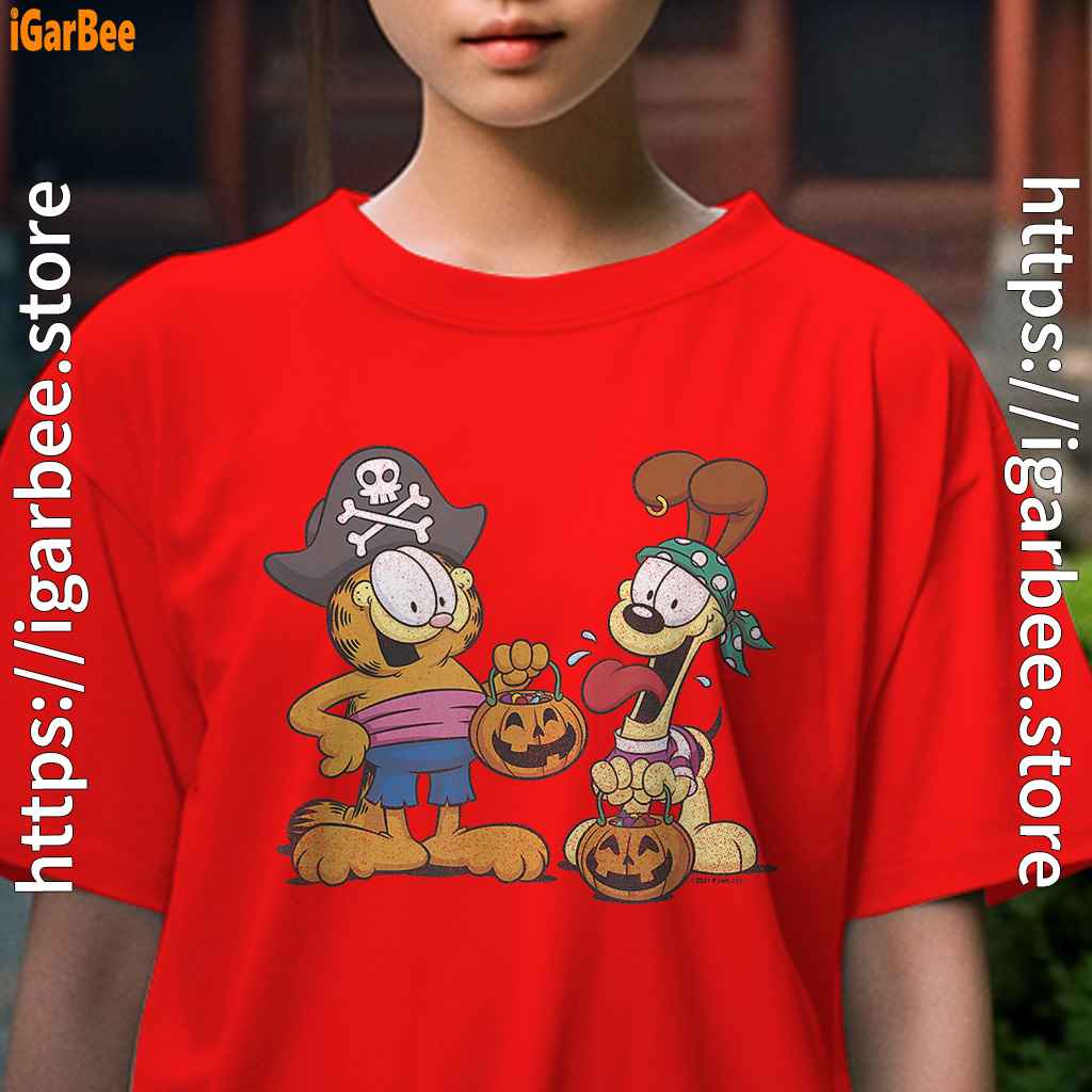 garfield halloween odie pirates kids girl red t shirt female garfield halloween odie pirates kids girl red t shirt female