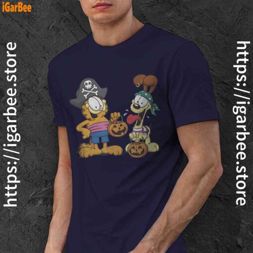 garfield halloween odie pirates navy men shirt
