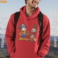 garfield halloween odie pirates red men hoodie