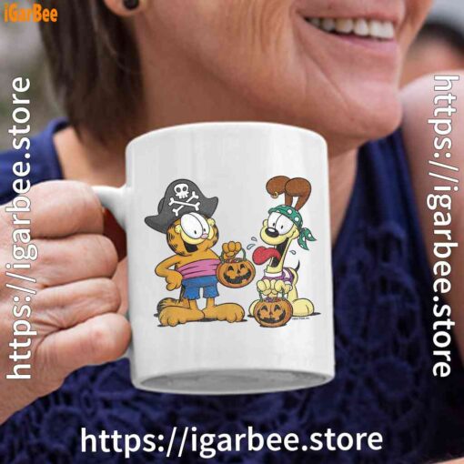 garfield halloween odie pirates white coffee mug 11oz
