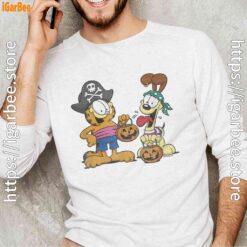 garfield halloween odie pirates white long sleeve for male