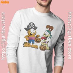 garfield halloween odie pirates white long sleeve with man