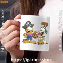 garfield halloween odie pirates white mug 15oz