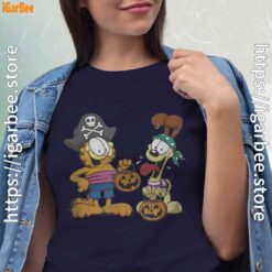 garfield halloween odie pirates women navy shirts