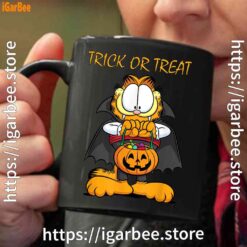 garfield halloween trick or treat pumpkin black coffee mug 11oz