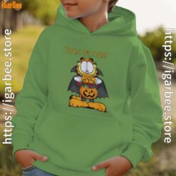 garfield halloween trick or treat pumpkin green hoodie for boys