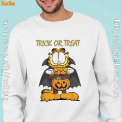 garfield halloween trick or treat pumpkin men with white sweatshirt