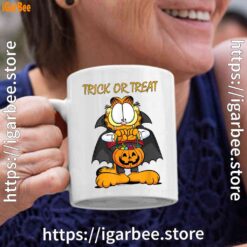 garfield halloween trick or treat pumpkin white coffee mug 11oz