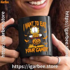 garfield halloween want to eat your candy black mug 15oz