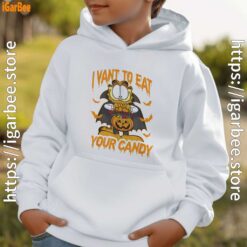 garfield halloween want to eat your candy white hoodie for boy kids