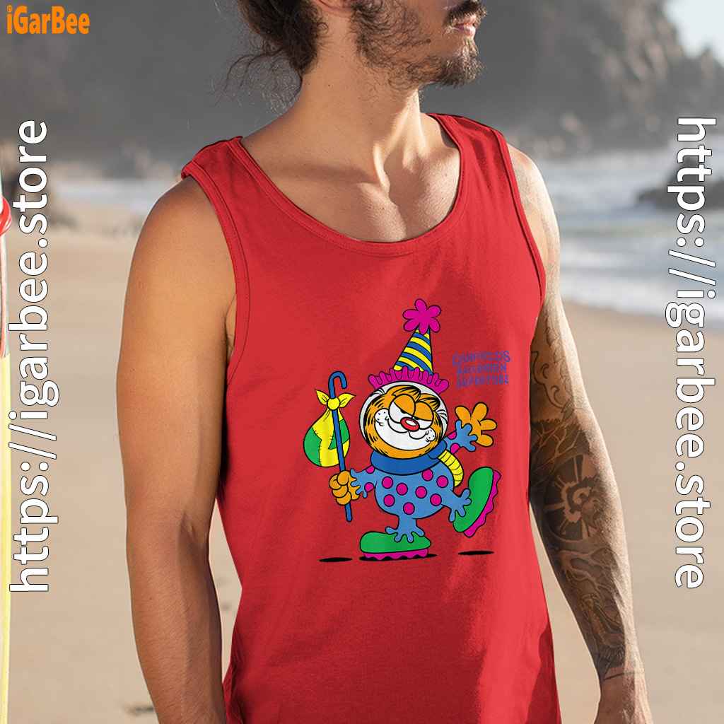garfield just have knack for comedy halloween man tank top red garfield just have knack for comedy halloween man tank top red