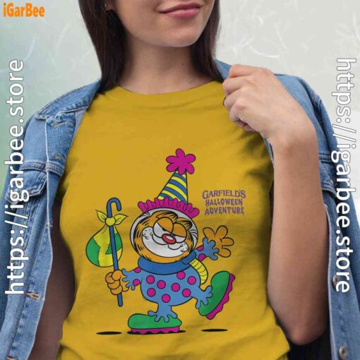 garfield just have knack for comedy halloween women yellow shirt