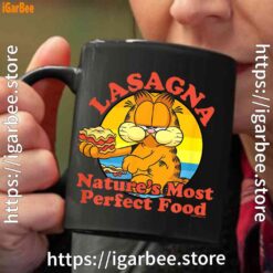 garfield lasagna natures most perfect food black coffee mug 11oz