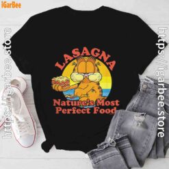 garfield lasagna natures most perfect food black tee shirt