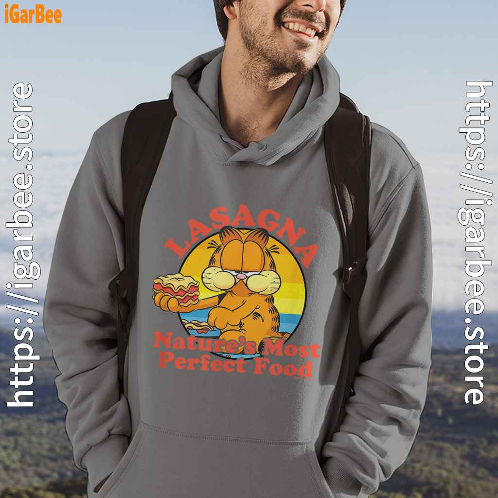 garfield lasagna natures most perfect food gray men hoodie for male garfield lasagna natures most perfect food gray men hoodie for male