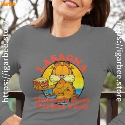 garfield lasagna natures most perfect food gray women long sleeve