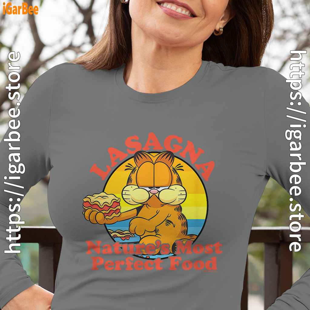 garfield lasagna natures most perfect food gray women long sleeve garfield lasagna natures most perfect food gray women long sleeve