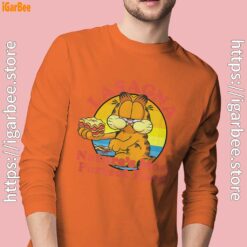 garfield lasagna natures most perfect food orange long sleeve for men