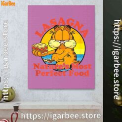 garfield lasagna natures most perfect food pink canvas