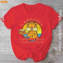 garfield lasagna natures most perfect food red shirt