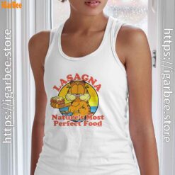 garfield lasagna natures most perfect food white women's tank top