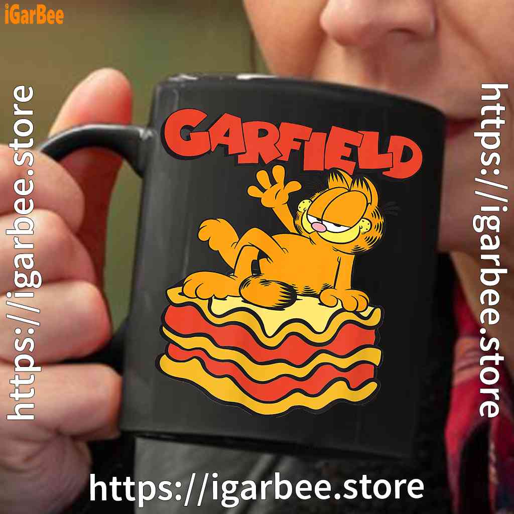 garfield lasagna slice pose black coffee mug oz garfield lasagna slice pose black coffee mug oz