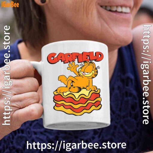 garfield lasagna slice pose white coffee mug 11oz