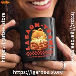 garfield lasagna yeah black mug 15oz
