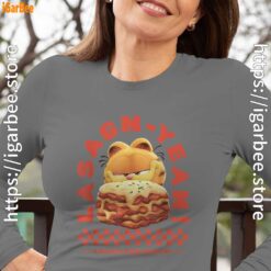 garfield lasagna yeah gray women long sleeve
