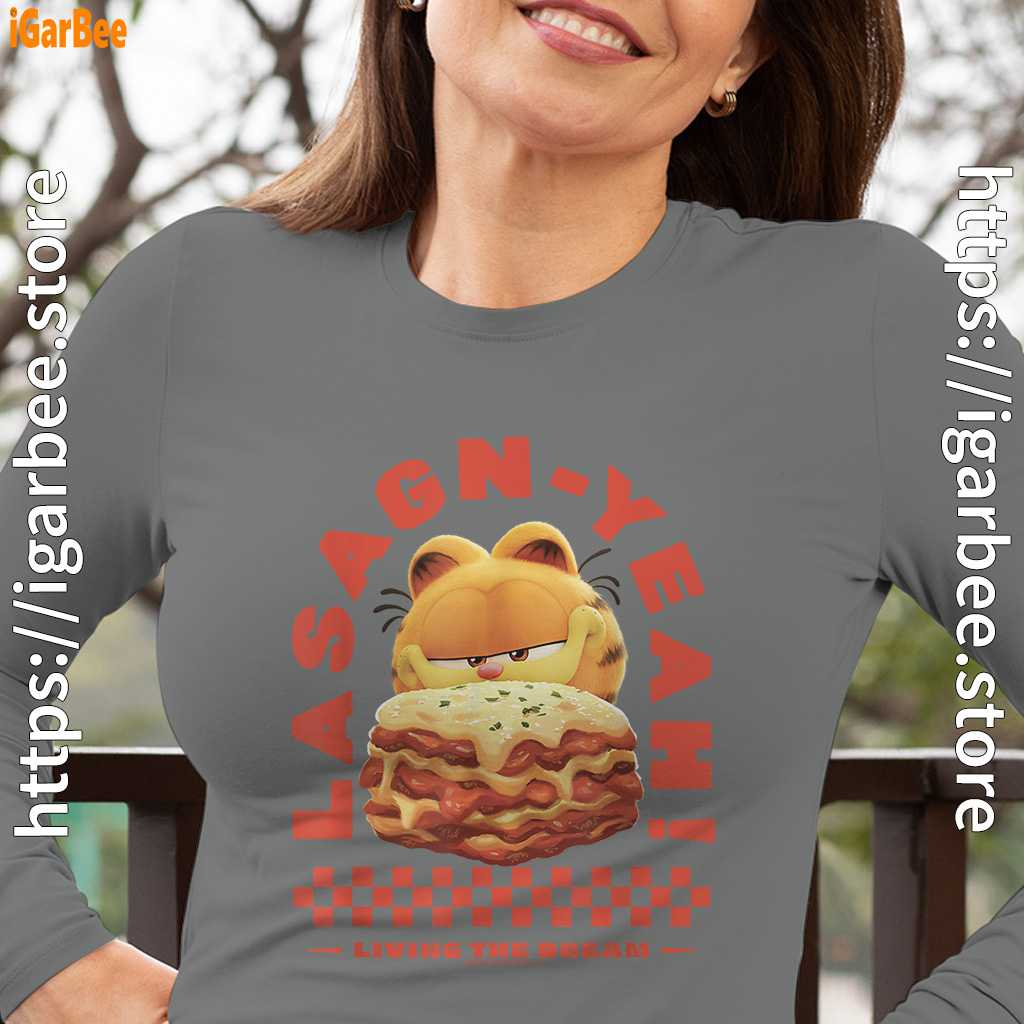 garfield lasagna yeah gray women long sleeve garfield lasagna yeah gray women long sleeve