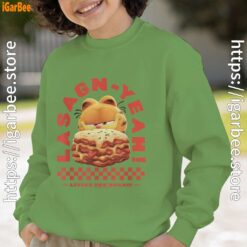 garfield lasagna yeah green sweatshirt kids boy