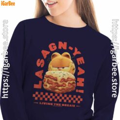 garfield lasagna yeah navy sweatshirt for women