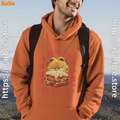 garfield lasagna yeah orange men hoodie
