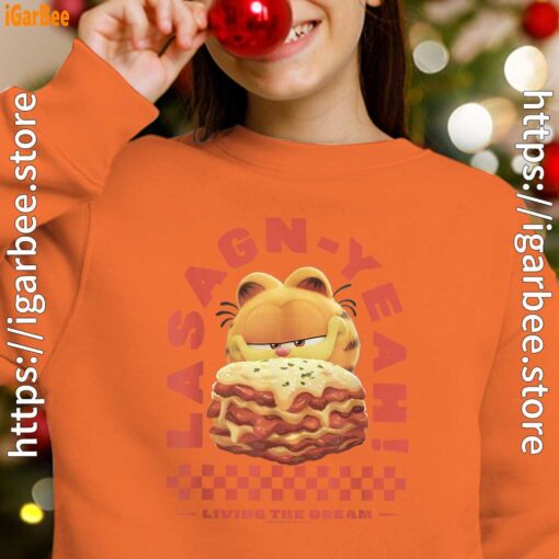 garfield lasagna yeah orange sweatshirts for kid girl