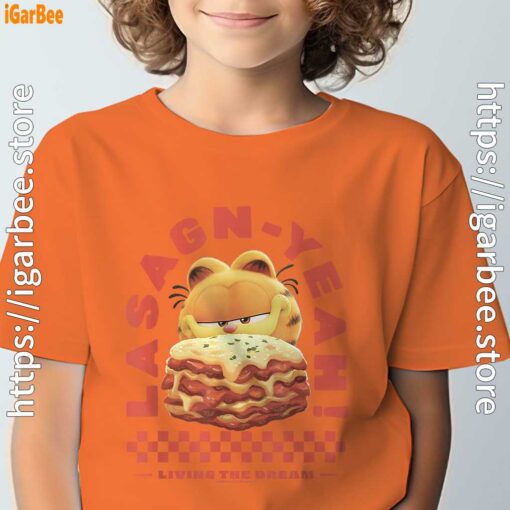 garfield lasagna yeah orange tee kids boy