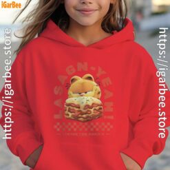garfield lasagna yeah red hoodie youth girl