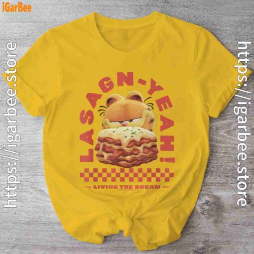 garfield lasagna yeah yellow shirt