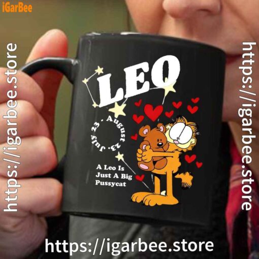 garfield leo black coffee mug
