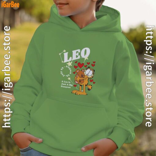 garfield leo green hoodie for boy kids