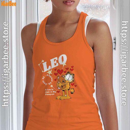 garfield leo orange tank top with women