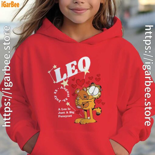garfield leo red hoodie youth girl