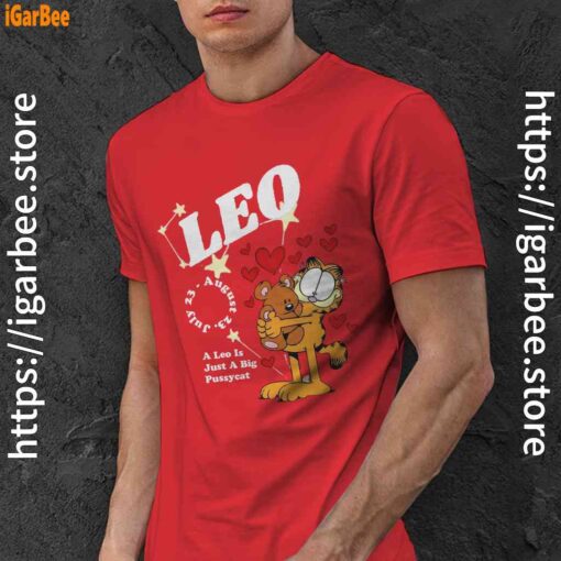 garfield leo red men shirt