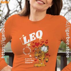 garfield leo women's long sleeve orange for female